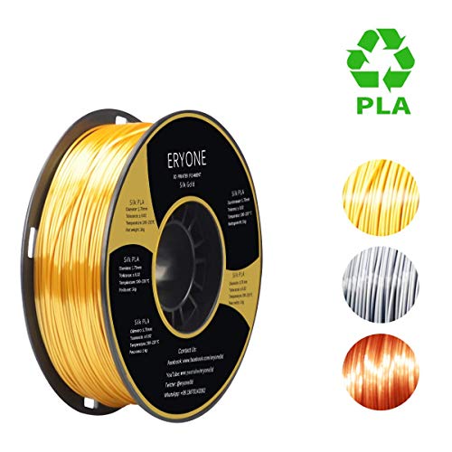 Product Cover PLA Filament 1.75mmm, Silk Gold PLA, ERYONE Silk PLA, 3D Printing Filament PLA for 3D Printer and 3D Pen, 1kg 1spool