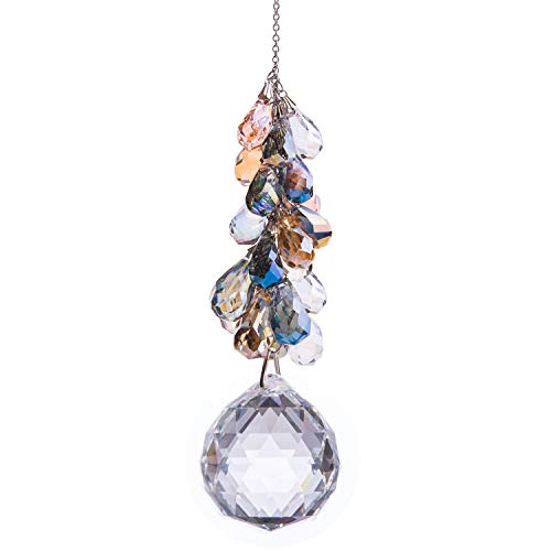 Product Cover 40mm Crystals Ball Prisms Suncatcher Hanging Ornament Chakra Crystals Rainbow Maker with Colors Crystal Pendants for Home,Office,Garden Decoration