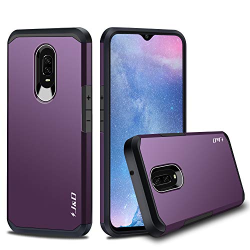 Product Cover J&D Case Compatible for OnePlus 6T Case, Heavy Duty [Dual Layer] Hybrid Shock Proof Protective Rugged Bumper Case for OnePlus 6T Case - Purple