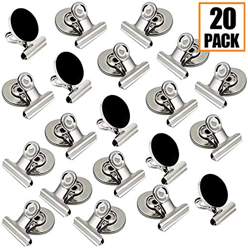 Product Cover Magnetic Clips 20 Pack Magnetic Hooks Clips Strong Refrigerator Magnets Clips,Fridge Magnets Clips,Whiteboard Magnetic Clips(30mm Wide)