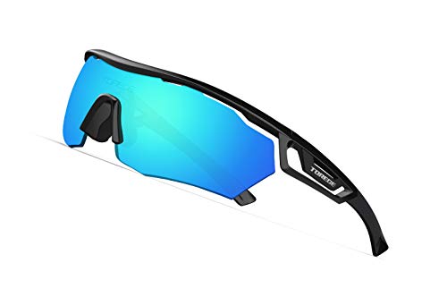Product Cover TOREGE Polarized Sports Sunglasses with 3 Interchangeable Lenses for Men Women Cycling Running Driving Fishing Golf Baseball Glasses TR05