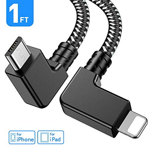 Product Cover Obeka Compatible 1FT 90 Degree Micro USB to iOS Phone Tablet OTG Data Cable Right Angle Connector Cord DJI Spark, Mavic Pro, Platinum, Air, 2 Pro, Zoom Remote Controller Accessories (1 Pack)