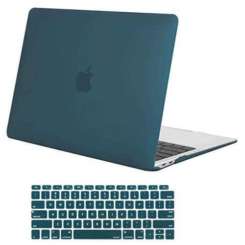 Product Cover MOSISO MacBook Air 13 inch Case 2019 2018 Release A1932 with Retina Display, Plastic Hard Shell Case & Keyboard Cover Skin Only Compatible with MacBook Air 13 with Touch ID, Deep Teal