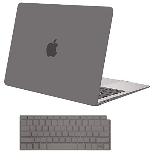 Product Cover MOSISO MacBook Air 13 inch Case 2019 2018 Release A1932 with Retina Display, Plastic Hard Shell Case & Keyboard Cover Skin Only Compatible with MacBook Air 13 with Touch ID, Gray