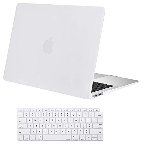 Product Cover MOSISO MacBook Air 13 inch Case 2019 2018 Release A1932 with Retina Display, Plastic Hard Shell Case & Keyboard Cover Skin Only Compatible with MacBook Air 13 with Touch ID, White