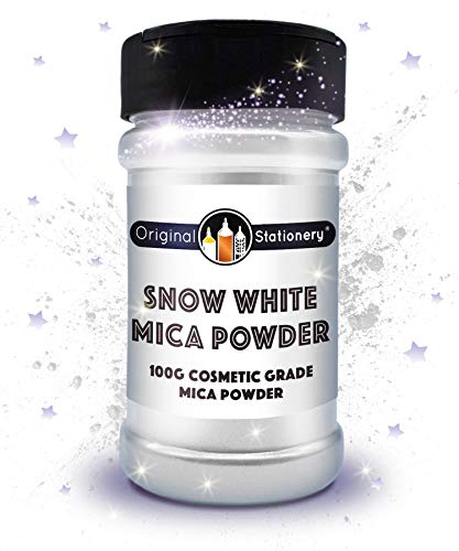 Product Cover Mica Powder - 3.5 ounces / 100 grams [HUGE x3-5 THE SIZE OF OUR COMPETITORS] Cosmetic Grade - True Colors - Beautiful Mica for Slime, Soap, Bath Bombs, Make-up, Nails, Holiday Crafts (Snow White)