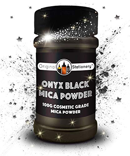 Product Cover Mica Powder - 3.5 ounces / 100 grams [HUGE x3-5 THE SIZE OF OUR COMPETITORS] Cosmetic Grade - True Colors - Beautiful Mica for Slime, Soap Making, Bath Bombs, Make-up, Nails, Holiday Craft (Black)