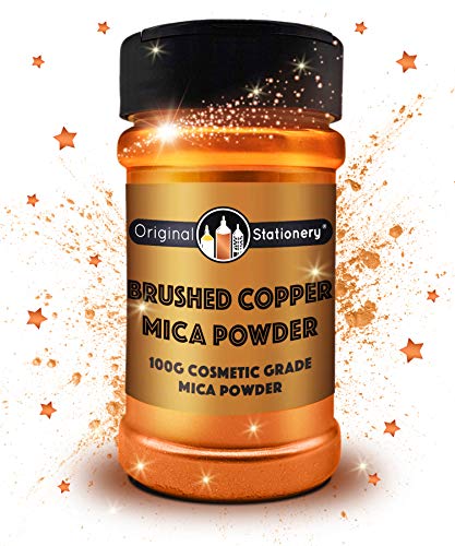 Product Cover Mica Powder - 3.5 oz / 100 g [HUGE x3-5 THE SIZE OF OUR COMPETITORS] Cosmetic Grade - True Colors - Beautiful Mica for Slime, Soap Making, Bath Bombs, Makeup, Nails, Holiday Craft (Brushed Copper)