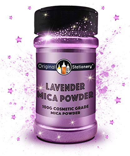 Product Cover Mica Powder - 3.5 ounces / 100 grams [HUGE x3-5 THE SIZE OF OUR COMPETITORS] Cosmetic Grade - True Colors - Beautiful Mica for Slime, Soap, Bath Bombs, Make-up, Nails, Holiday Crafts (Lavender)