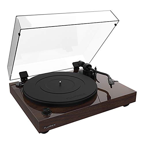 Product Cover Fluance RT82 Reference High Fidelity Vinyl Turntable Record Player with Ortofon OM10 Cartridge, Speed Control Motor, Solid Wood Plinth, Vibration Isolation Feet - Walnut