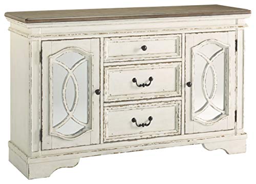 Product Cover Signature Design By Ashley - Realyn Dining Room Server - Casual Style - Chipped White