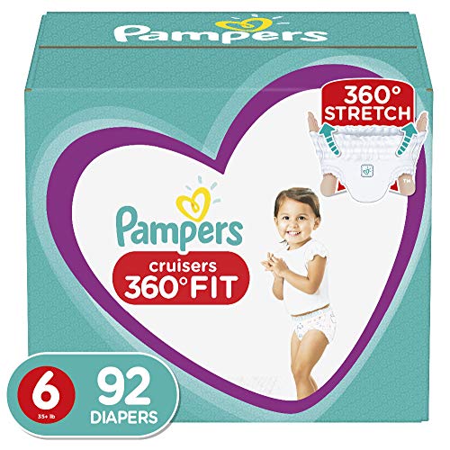 Product Cover Diapers Size 6, 92 Count - Pampers Pull On Cruisers 360˚ Fit Disposable Baby Diapers with Stretchy Waistband, ONE MONTH SUPPLY