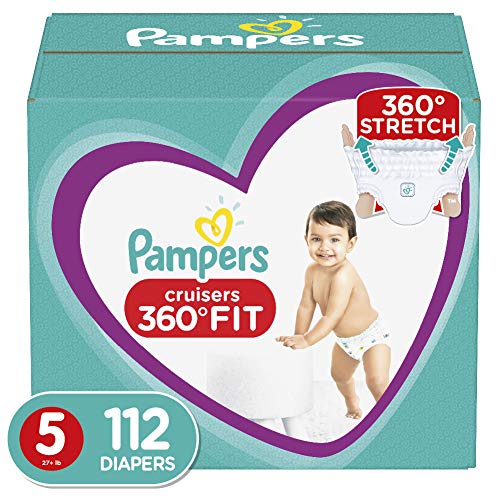Product Cover Diapers Size 5, 112 Count - Pampers Pull On Cruisers 360˚ Fit Disposable Baby Diapers with Stretchy Waistband, ONE MONTH SUPPLY