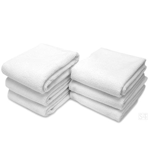 Product Cover STS Microfiber Fitness Exercise Towels, 6 Pack, 16-Inch x 27-Inch, White