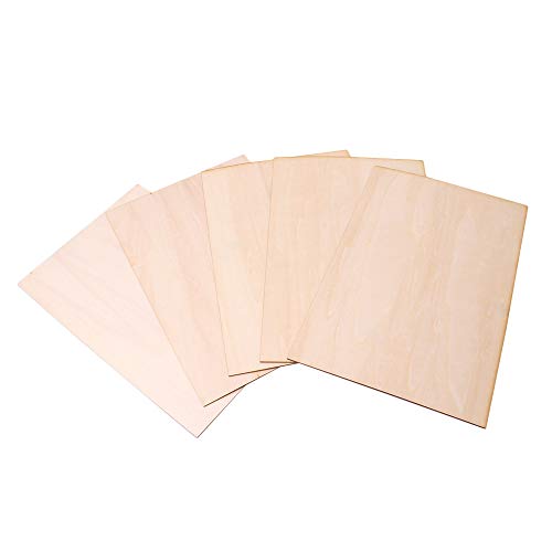 Product Cover BQLZR 300x200x1.5mm Rectangle Unfinished Unpainted Basswood Wooden Sheets for Craft DIY Hand-Made Project Mini House Building Architectural Model Pack of 5