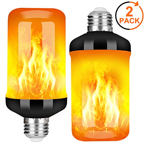 Product Cover Y- STOP LED Flame Effect Fire Light Bulb - Upgraded 4 Modes Flickering Fire Christmas Decorations Lights - E26 Base Flame Bulb with Upside Down Effect(2 Pack）