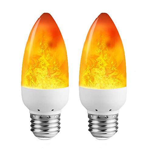 Product Cover LEDERA LED Flame Light Bulb (2 Pack), E26 LED Flickering Flame Effect Light, 1300K Emulation Candelabra Bulb for Decoration