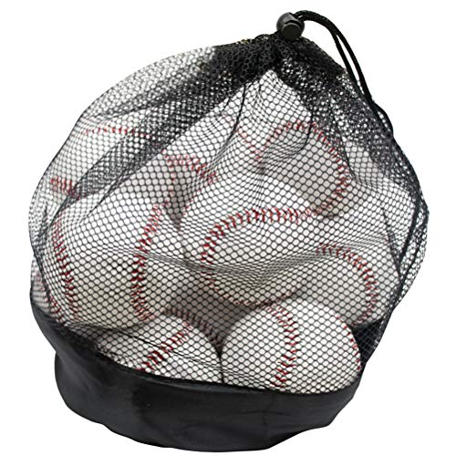 Product Cover Tebery 12 Pack Standard Size Youth/Adult Baseballs Unmarked & Leather Covered Suit for Elders, Professional Players