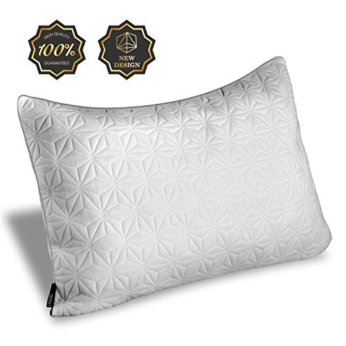 Product Cover HNOS Shredded Memory Foam Pillow Washable Removable Cover - One Side Cooling Cover Suitable Both Summer Winter - 20 x 30 - Queen Size