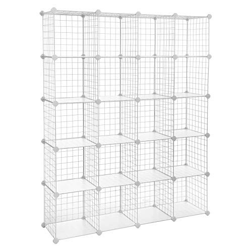 Product Cover SONGMICS Wire Cube Storage, 20-Cube Modular Rack, Storage Shelves, PP Plastic Shelf Liners Included, 48.4