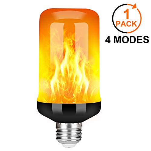 Product Cover Y- STOP LED Flame Effect Fire Light Bulb - Upgraded 4 Modes Flickering Fire Holiday Light Christmas Decorations - E26 Base Flame Bulb with Upside Down Effect(1 Pack)