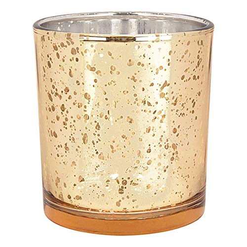 Product Cover Just Artifacts Mercury Glass Votive Candle Holders 4-Inch Speckled Gold (Set of 6) - Mercury Glass Votive Candle Holders and Home Décor