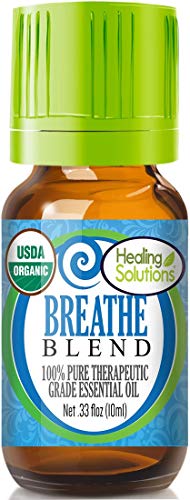 Product Cover Organic Breathe Essential Oil (100% Pure - USDA Certified Organic) Best Therapeutic Grade Essential Oil - 10ml
