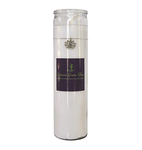 Product Cover White Candle - Lotus/Charm - Meditation, Spiritual, Yoga to Bring in Peace, Calm, Hope, Enlightenment, Healing and Purification