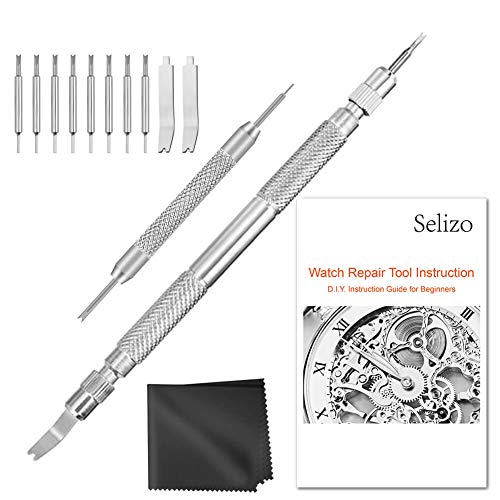 Product Cover Selizo Spring Bar Tool Watch Link Remover Tool Kit with Instruction Manual Watch Band Tool Link Pin Removal for Watch Repair Band Adjustment Replacement Sizing