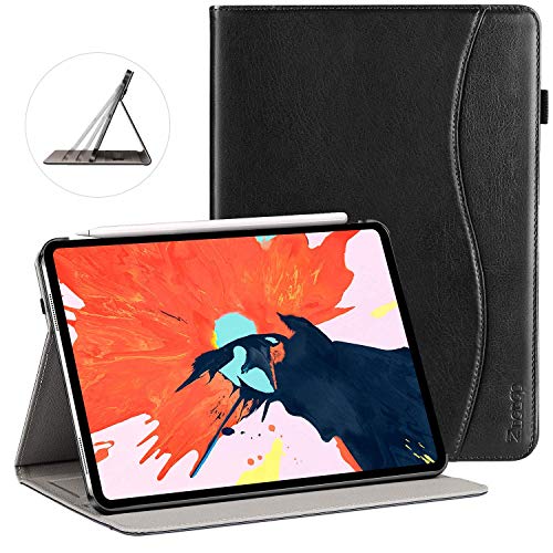 Product Cover Ztotop Case for iPad Pro 11 Inch 2018 Release, Leather Slim Multiple Viewing Angles Folding Stand Folio Cover with Auto Wake/Sleep (Support 2nd Gen ipad Pencil Wireless Charging), Black