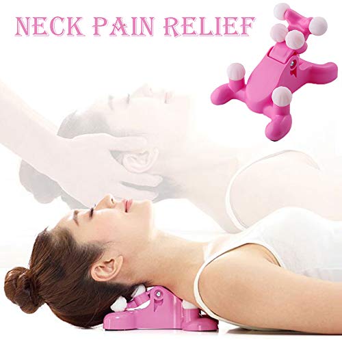 Product Cover Cervical Spine Alignment Chiropractic Pillow,Neck and Head Pain Relief Back Massage Traction Device Support Relaxer, Tension Headache Relief, 6 Trigger Point Therapy, Improved Mobility