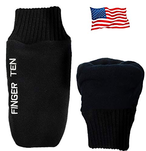 Product Cover FINGER TEN Winter Golf Gloves Men Mitts Mitten Warm Fleece in Pair, Pull Up Fit Soft Comfortable Set (Large)