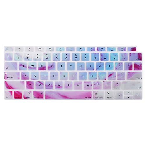 Product Cover MOSISO Keyboard Cover Compatible with MacBook Air 13 inch 2019 2018 Release A1932 with Retina Display & Touch ID, Waterproof Dust-Proof Protective Silicone Skin, Rainbow Gradient