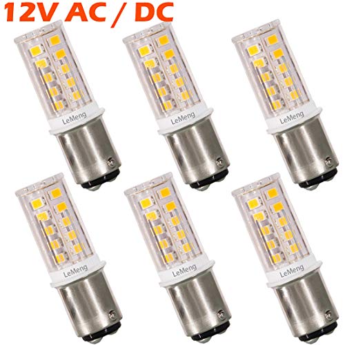 Product Cover 12V BA15D LED Bulb 1076 1142 S8 3W 300Lm 2700K Warm White,DC Bayonet Double Contact Base, AC10-18Volt & DC10-30 Volts, Interior RV Camper Marine Boat Trailer Lights-6 Pack