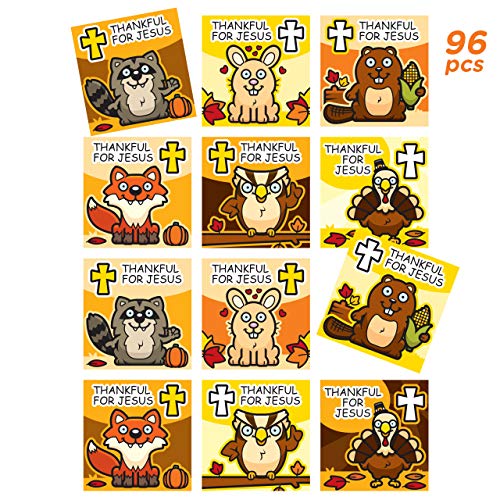 Product Cover Egglo Eggs [Thankful for Jesus] Religious Thanksgiving Stickers (96 Pack)