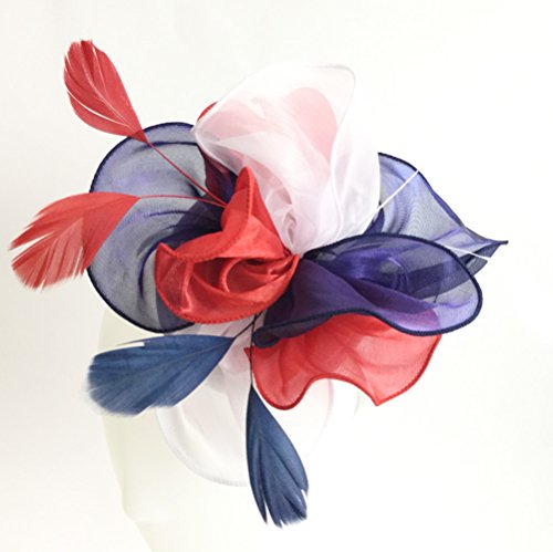 Product Cover Mycharm Fascinators Hat for Women Wedding Feather Flower heandbands Party Derby Headbands Clip Tea Party Headwear