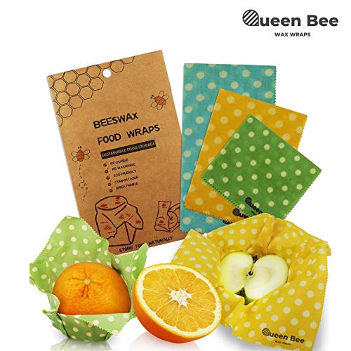 Product Cover Certified Organic Beeswax Wraps | Reusable | Eco-Friendly and Sustainable | Set Of 3 | Small, Medium and Large | Perfect for Lunch Boxes and Travel