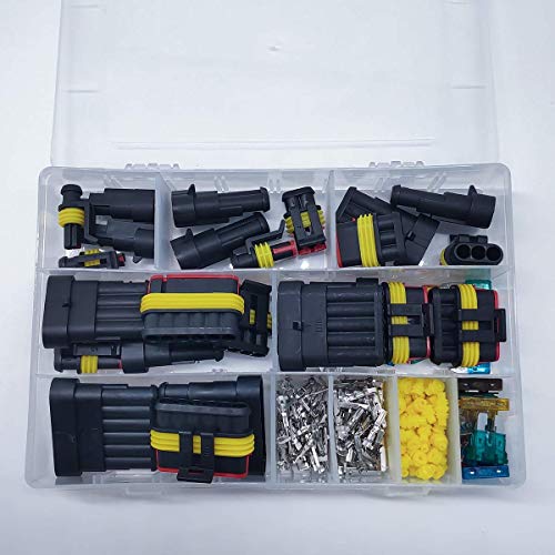 Product Cover 240Pcs/Pack Waterproof Car Motorcycle Auto Electrical Wire Connector Plug Kit Terminal Assortment 1 2 3 4 5 6 Pin Way with Blade Fuses