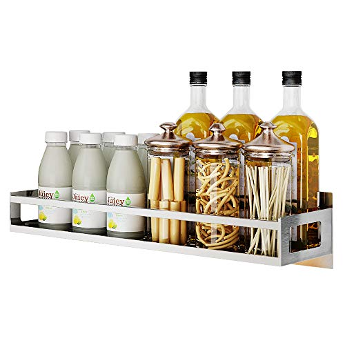 Product Cover Junyuan Wall Mount Spice Rack Organizer, Kitchen Seasoning Hanging Rack for Pantry Herb Jar Bottle Cans Holder Cabinet Shelf Storage, Bathroom Shelf-Space Saving Over Oven, Durable-Stainless (15.8)