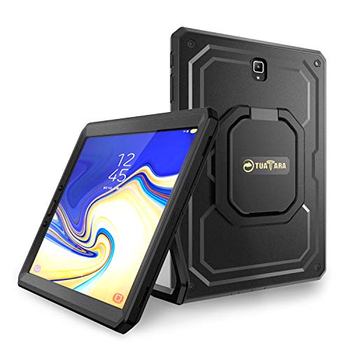 Product Cover Fintie Shockproof Case for Samsung Galaxy Tab S4 10.5 2018 Model SM-T830/T835/T837, [Tuatara Magic Ring] [360 Rotating] Multi-Functional Grip Stand Carry Cover w/Built-in Screen Protector, Black