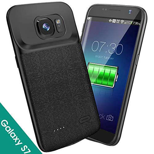 Product Cover NEWDERY Samsung Galaxy S7 Battery Case, 4700mAh Slim Rechargeable Extended Charging Case, Battery Power Juice Charger Case with Micro USB Port Compatible Galaxy S7 (5.1 Inches Black)