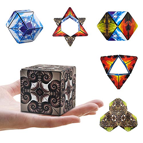 Product Cover Magic Star Cube,SHONCO Infinity Cube Stacking Transforming Geometric Puzzle Building Blocks Cube 3D Assembly Fidget Stress Anxiety Relief Educational Toys for Kids and Adults
