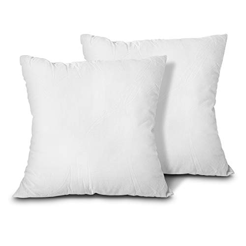 Product Cover EDOW Throw Pillow Inserts, Set of 2 Lightweight Down Alternative Polyester Pillow, Couch Cushion, Sham Stuffer, Machine Washable. (White, 20x20)