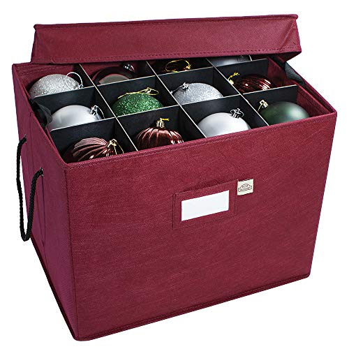 Product Cover 612 Vermont Christmas Ornament Storage Box with Adjustable Acid-Free Dividers, 3 Removable Trays with Handles, 17 Inch x 13 Inch x 13 Inch, Holds 36-4 Inch Ornaments