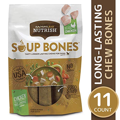 Product Cover Rachael Ray Nutrish Soup Bones Longer Lasting Dog Treats, Chicken & Veggies, 11 Bones