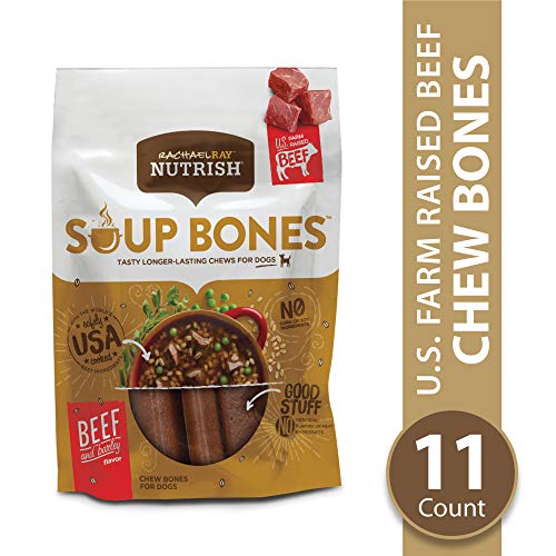 Product Cover Rachael Ray Nutrish Soup Bones Dog Treats, Real Beef & Barley Flavor, 11 bones
