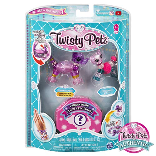Product Cover Twisty Petz Series 3 Collectible Bracelet Set with Stomperz Elephant, Babypuff Kitty & Surprise, Set of 3