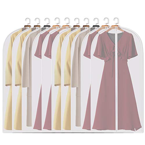 Product Cover Adalite Moth Proof Garment Bags,Garment Cover,10 Pack Clear Garment Bags,Hanging Garment Bag, Dress Garment Bags for Storage or for Travel,Breathable Dust and Waterproof Garment Covers Clear 24x48 ins