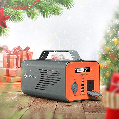 Product Cover NOVOO Portable Power Station 230Wh Generator Lithium Battery Backup Power Emergency Supply with 110V/200W Pure Sinewave AC Inverter Outlet, USB-C PD for Outdoors Camping Travel Fishing Hunting