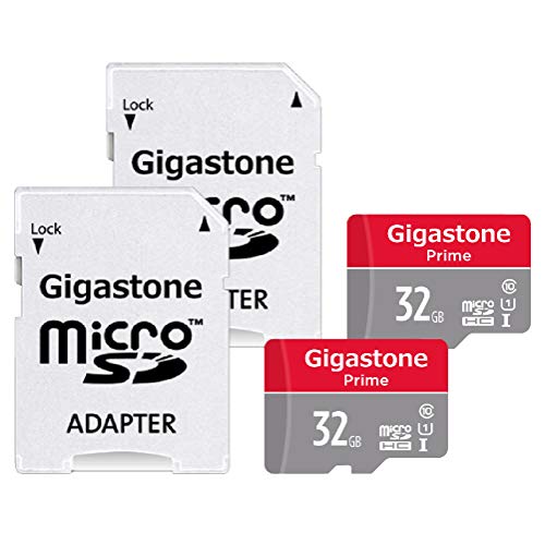 Product Cover Gigastone 32GB 2-Pack Micro SD Card with Adapter, U1 C10 Class 10, Full HD available, Micro SDHC UHS-I Memory Card